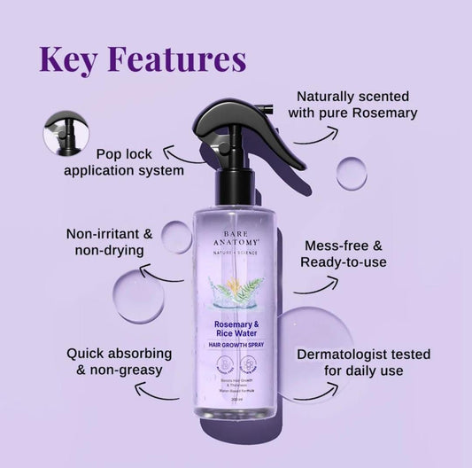 Bare Anatomy Rosemary & Rice Water Hair Growth Spray 200ml
