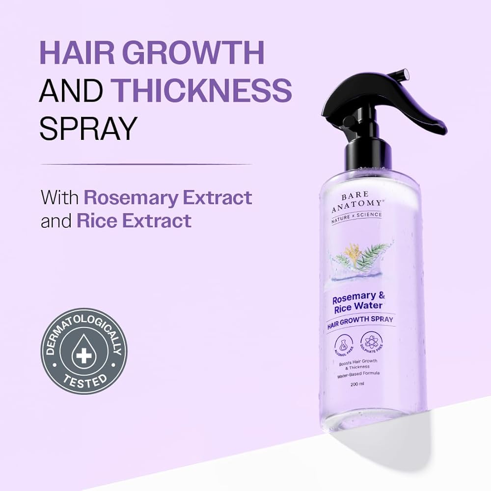 Bare Anatomy Rosemary & Rice Water Hair Growth Spray 200ml