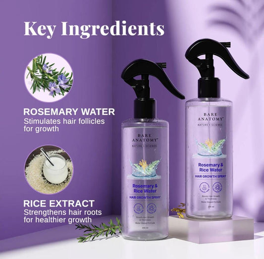 Bare Anatomy Rosemary & Rice Water Hair Growth Spray 200ml